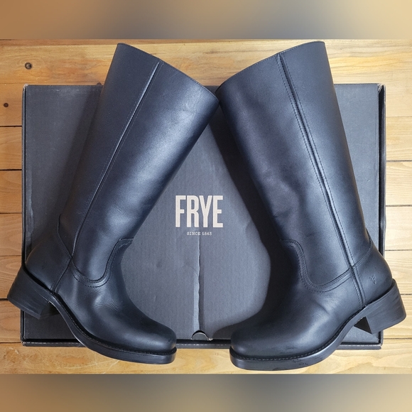 Frye Campus 14L Women's Black Boots 7B Wide Calf Made In Mexico - Picture 1 of 8